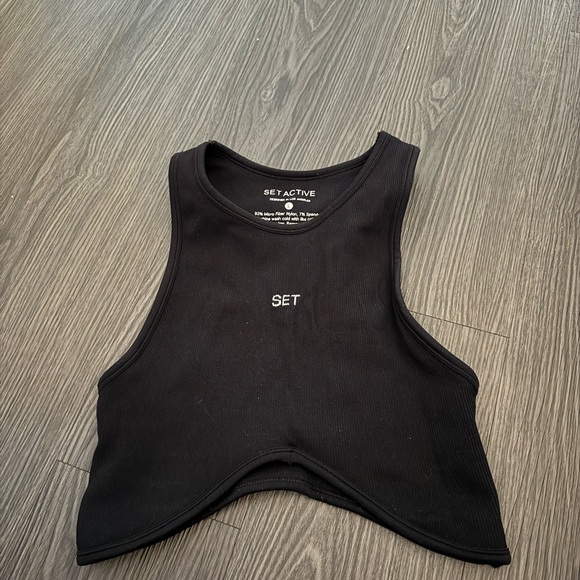 SET Active Tops - SET Active Sleek Black Tank